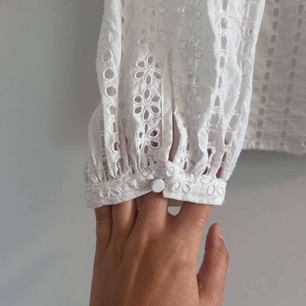 J. Crew White Eyelet Blouse - Picture 2 of 5